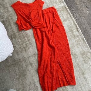 Free People twist crop top maxi skirt set